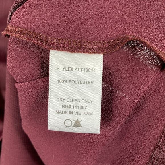 ASTR the Label Top Womens XS Burgundy Slouch Tie Neck Flowy Sleeveless NWT - Picture 6 of 7